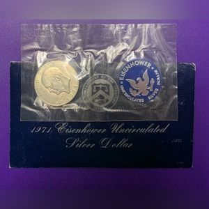 1971-S U.S. Mint Eisenhower 40% Silver Dollar Coin in Original Packing